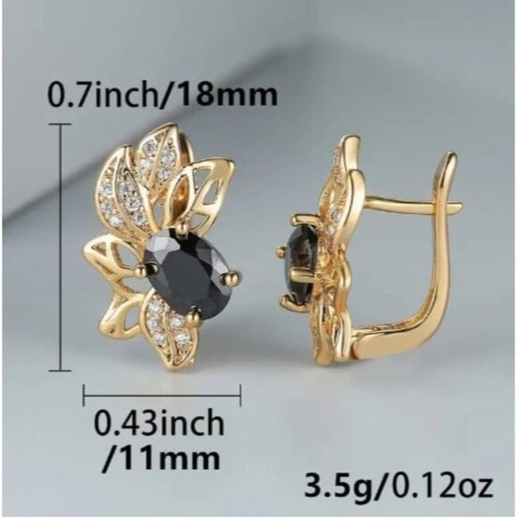 18k Gold Plated Simulated Diamond Zircon Drop Earrings - Picture 4 of 5